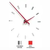Tacon L - Chromed Brass box & time signals - Red Lacquered hands