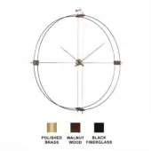 Delmori G - Polished Brass box - Walnut Wood hands - Black Fiberglass rings