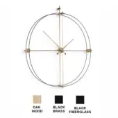 Delmori Premium - Oak Wood box & hands with Black Brass details - Black Fiberglass rings