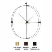 Delmori Premium - Walnut Wood box & hands with Polished Brass details - Black Fiberglass rings