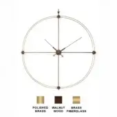 Delmori Premium - Walnut Wood box & hands with Polished Brass details - Brass Fiberglass rings