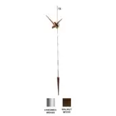 Punto y Coma N - Chromed Brass box - Solid Walnut Wood hands & pendulum
