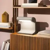Superior Nemo Lighting Borne Béton Petite floor lamp in raw concrete with textured matte finish