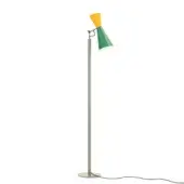 Distinguished Nemo Parliament floor lamp with adjustable conical diffuser in yellow and green aluminum and steel with satin finish