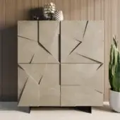 Distinctive Dallagnese Concrete Cupboard crafted with a warm grey concrete-effect composite and refined matte finish