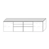 Slim Sideboard - Sizes O/P - 2 doors, 2 deep drawers & 4 drawers