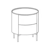 Ronda Nightstand - 2 drawers with feet