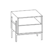 Supernova Nightstand - 1 Drawer + 1 Open Compartment
