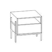 Supernova Nightstand - 1 Drawer + 1 Open Compartment