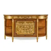 Distinguished Zanaboni B/3750 sideboard crafted in briarwood with gold leaf and ornate floral decorations
