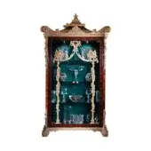 Distinguished Zanaboni B/4250 cupboard crafted in ebony wood with gilded metal accents and glossy finish