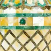 Jade - Gold mother of pearl background - Gold stone & jade outline