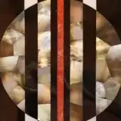 Black Shell - Black Tab Shell, Grey Mother of Pearl & Red Stone