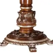 Classic walnut finish, with silver leaf details