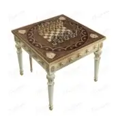 Superior Modenese Royal Symphony game table in inlaid wood with glossy finish and gold-toned metal details