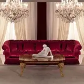 Sumptuous Zanaboni Ricordi sofa with deep burgundy velvet upholstery and matte finish crafted for opulent seating