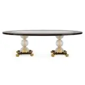 Exclusive Zanaboni T/4600-270 table crafted with ebony tabletop and opulent gold-plated brass legs plus illuminated central element