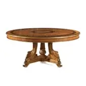 Distinguished Zanaboni T/5140-180 table crafted in citronnier wood and rich ebony with glossy inlaid detailing and a carved pedestal base
