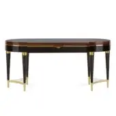 Lavish Zanaboni A/300-DR vanity built in ebony, ziricote, brass and marble with glossy and satin finishes