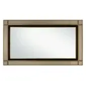Distinguished Zanaboni A/300-MR mirror with layered design in ebony wood and gold detailing with satin finish