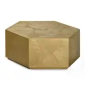 Exceptional Zanaboni T222 side table handcrafted in Italy with hexagonal form and radiant gold lacquer