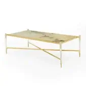 Exceptional Zanaboni T223/R coffee table with Patagonia marble and transparent plexiglass legs in satin finish