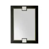 Exceptional Zanaboni SP/15 mirror with ebony wood frame and luminous brass detailing in satin glass