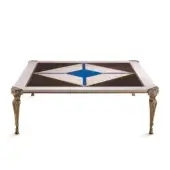 Superior Zanaboni T198/C coffee table crafted with mother-of-pearl top and brass frame in golden tones