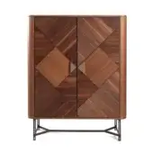 Distinguished Zanaboni Presence cupboard crafted from Canaletto walnut with a satin finish and twill effect textile lining