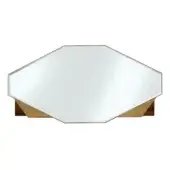 Lavish Zanaboni Parade mirror crafted in Italy with glossy eucalyptus wood and satin gold metallic border