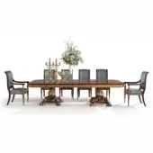 Lavish Armando Rho A1359 table crafted in walnut Persian burl, cherry wood, amaranth with brass and malachite scagliola accents and glossy finish