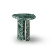 Avant-garde Zanaboni Cloud side table crafted in Verde Alpi marble with softly rounded edges and polished finish