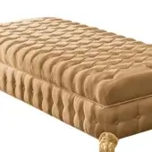 Champagne satin with matching capitonné buttons