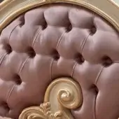 Pink satin with matching capitonné buttons