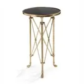 Lavish Provasi 0573 side table crafted with luminous brass and prestigious marble, exhibiting a polished golden finish