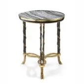Superior Provasi 0574 side table with brass structure and pristine marble tabletop crafted in Italy