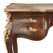 Classic walnut finish, with gold leaf details