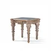 Lavish Armando Rho A1318 side table with cool-toned marble and luminous gold leaf finish evoking classic curved detailing