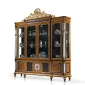 A1167 Cabinet - Central Decorative Medallion in Rock Cristal with Inlays in Ametist, Ruby & Brass