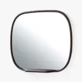 Distinguished Carpanese Home Shine mirror crafted with natural glass and solid ash wood in a satin finish