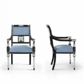 A1355 – Chair with Armrests – Silver Details & Legs