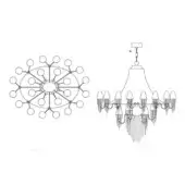 Burlesque Oval Chandelier 24 Lights