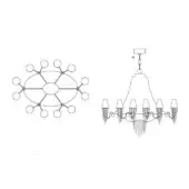 Burlesque Oval Chandelier 12 Lights