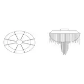 Burlesque Oval Ceiling Lamp 8 Lights