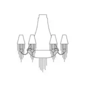 Burlesque Crystal Cascade Wall Lamp 4 Lights