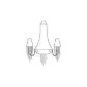 Burlesque Crystal Cascade Wall Lamp 2 Lights