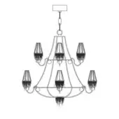 Burlesque Chandelier 9 + 1 Lights