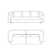 Grantour Sofa - Three-Seater w/ 3 back cushions included