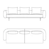 Sirio Sofa - Four-Seater w/ 3 cushions included