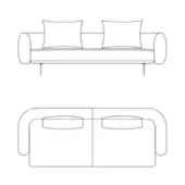 Sirio Sofa - Three-Seater w/ 2 cushions included